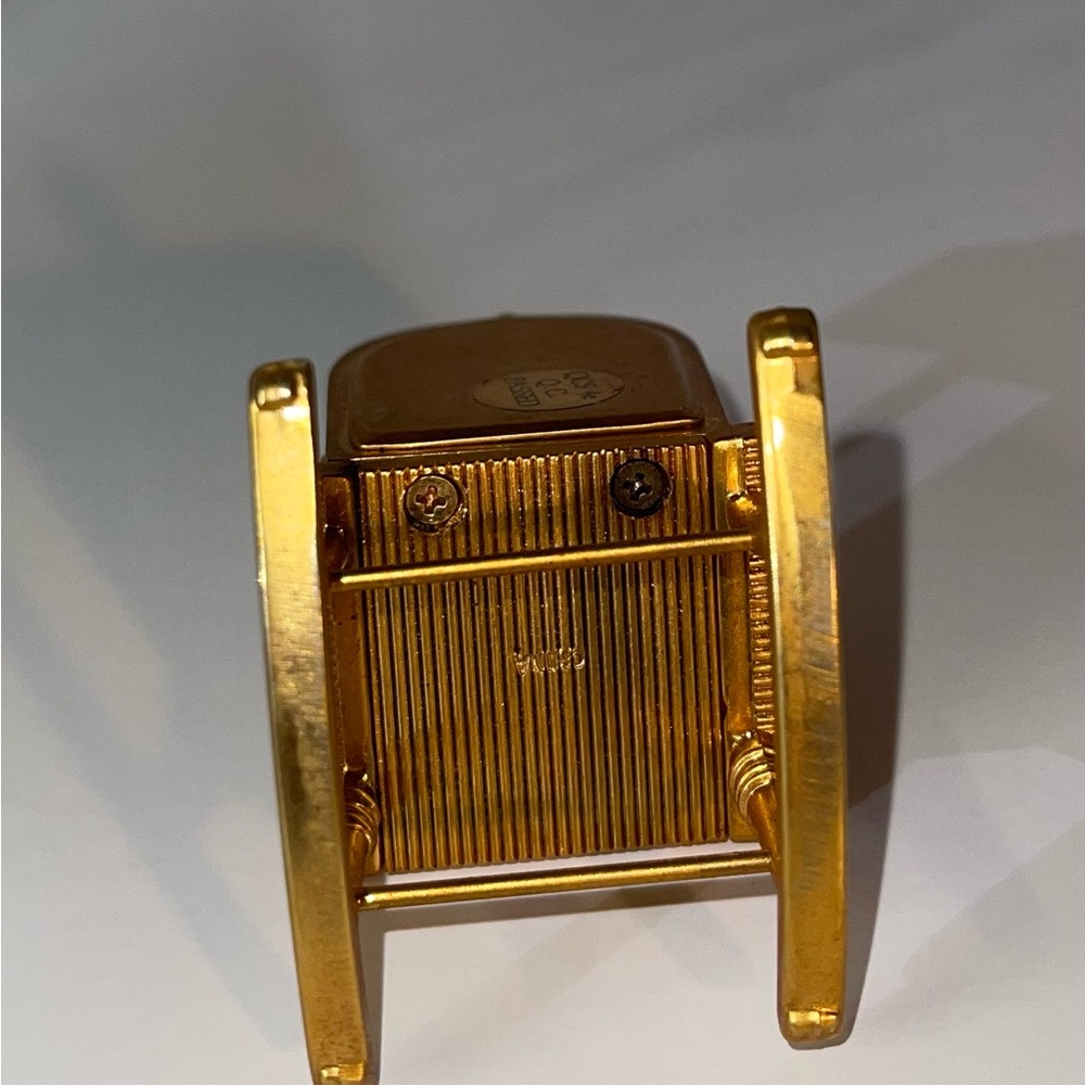 Vintage Timex Solid Brass Small Desk Top Clock Rocking Chair - Picture 4 of 4